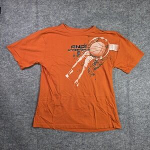 AND1 Streetball Shirt Mens Large Orange Basketball Graphic Tee Sun Tzu Quote